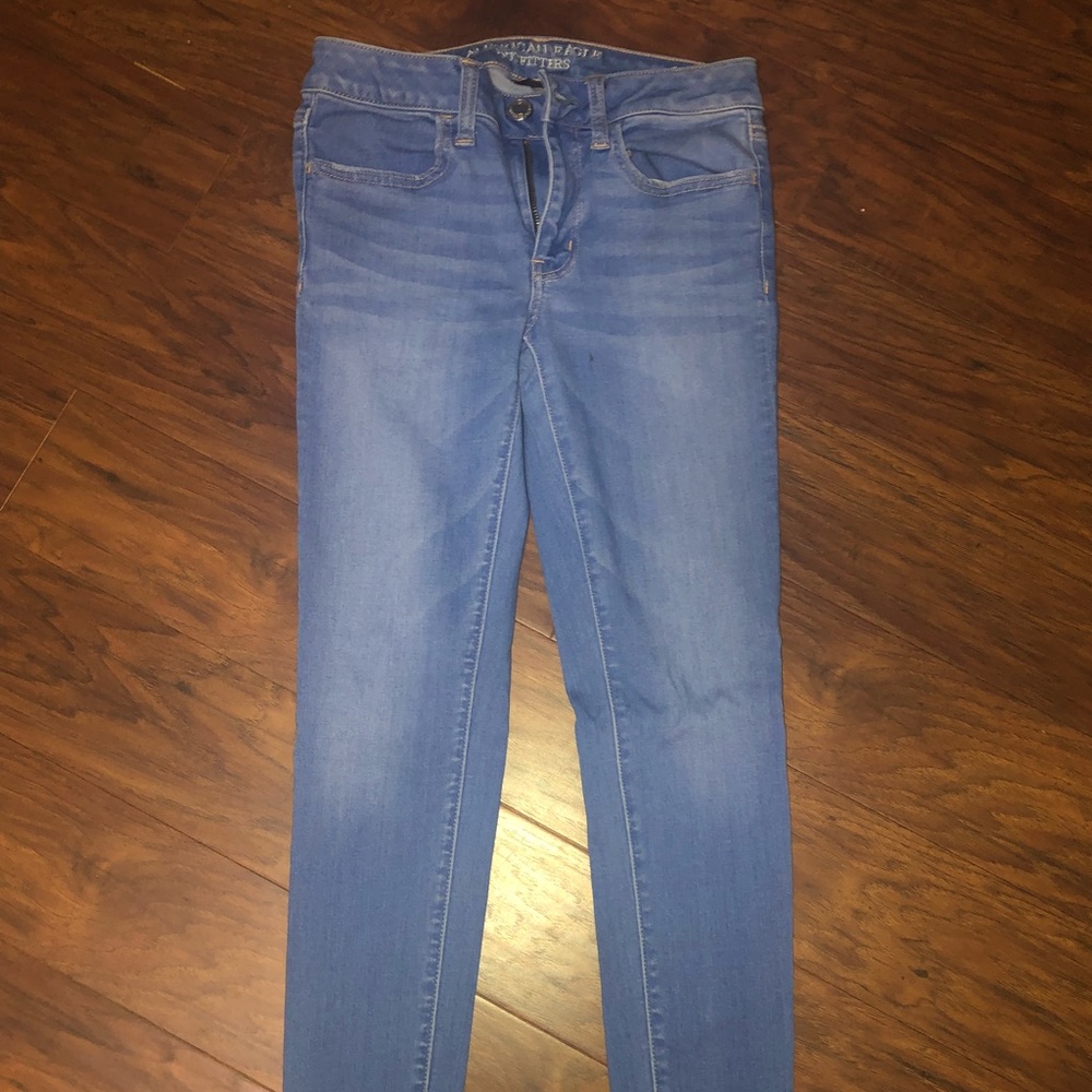american eagle blue skinny jeans